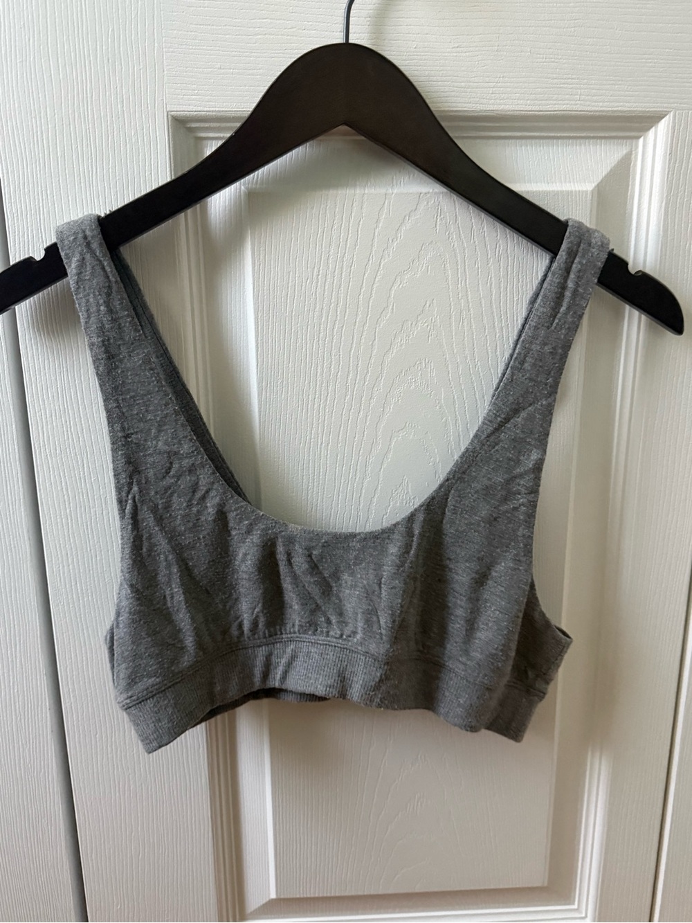 Skims Cotton Gray Scoop Neck Bralette - Picture 2 of 4